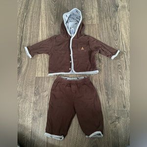 Baby Gap Reverse-able Matching Bear &’ Dogs Comfy 2 Piece Set